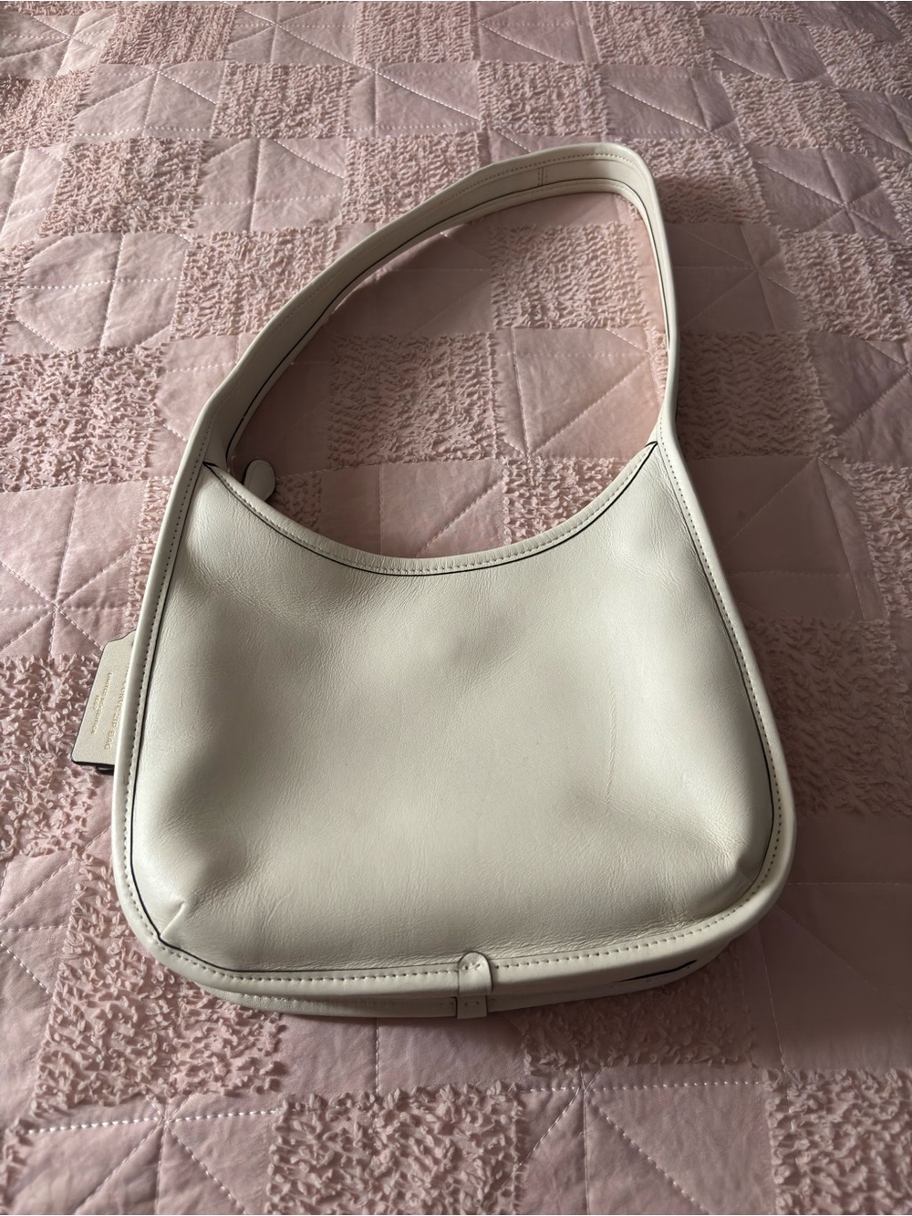 Chalk Curve Zip Coach Shoulder Bag - Minimal Leather Hobo